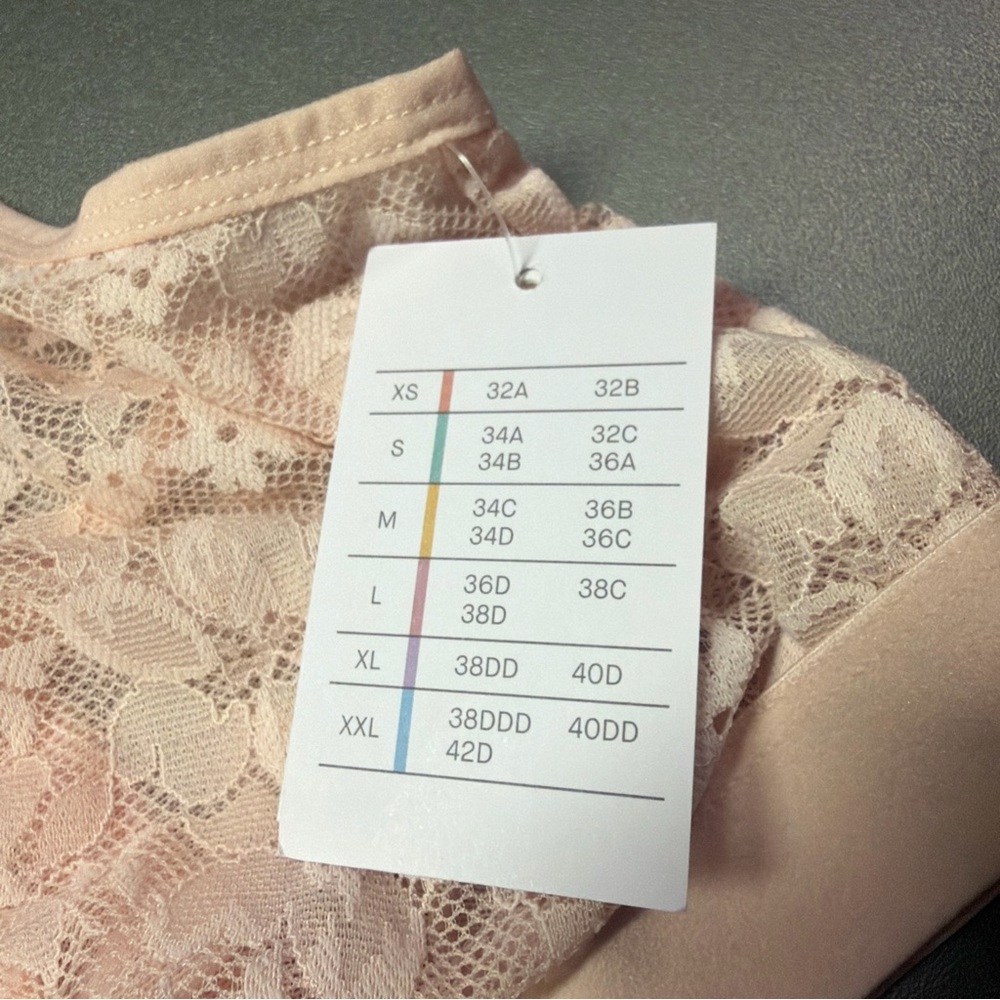 Auden 2 Pack Women's Size Large Lightly Lined Scoop Neck Lace Bralette Pink NWT - Picture 8 of 8